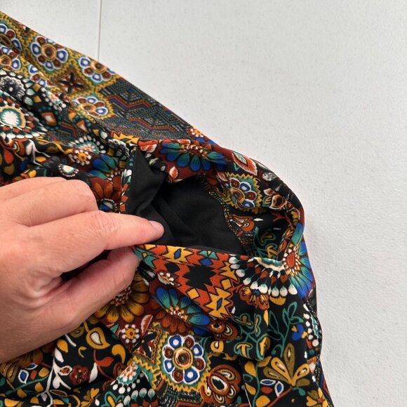 Connected Apparel Dark Romantic Floral Short Sleeve Dress Size 14P Western Boho - Picture 7 of 7